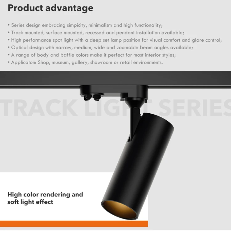 LEDOUX Best Selling Anti-Glare Surface Mounted Aluminum Adjustable led Track light Living Room Gallery led Track lights
