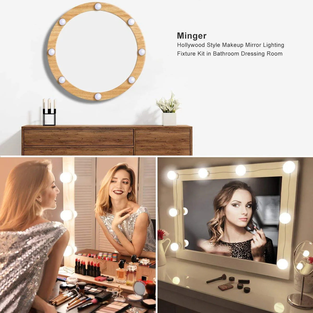 Dressing table make up mirror Hollywood mirror LED bulb