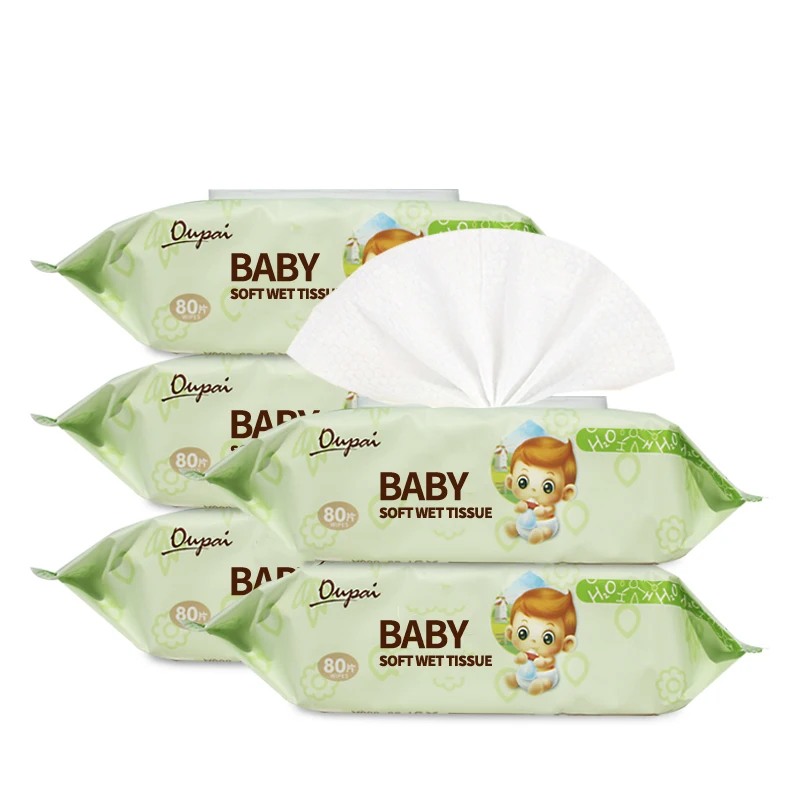 High Cotton Content Food Grade Xylitol Soft Baby Wet Wipes Custom Surface Water Baby Wipes