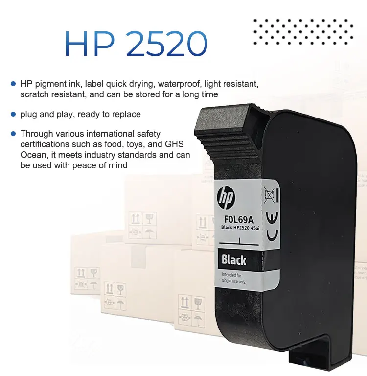 HP 2520 50 мл черный оригинальный пигментный Картридж для струйного принтера TIJ