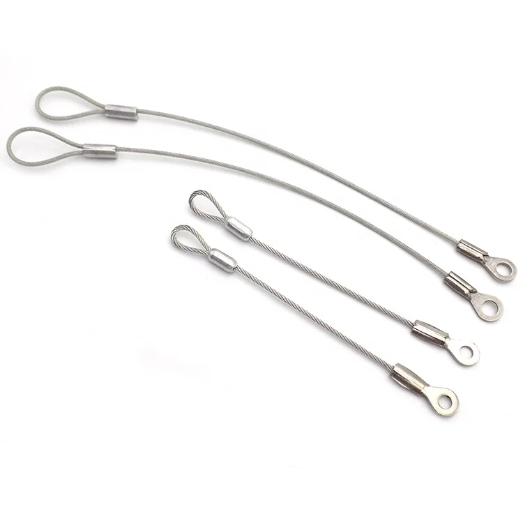 Durable Stainless Steel Cable Lanyard Plastic Coated With Loop And Eyelet Terminal Ends