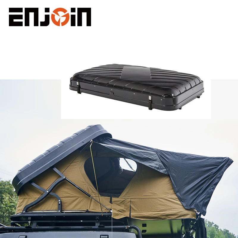 Недорогая черно-коричневая твердая алюминиевая палатка на крыше грузовика для кемпинга