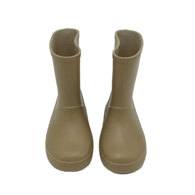 Soft Cute Kids Children Gardening Rain Boots Wader PVC Kids Rain Boots for Boys and Girls Round Water Shoes Unisex Baby Boots