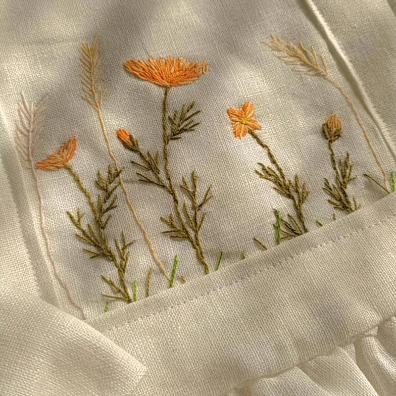 Embroidery Toddler Sun Causal Vintage Modest Custom Long Gown Evening Orange Flower Girls Dresses