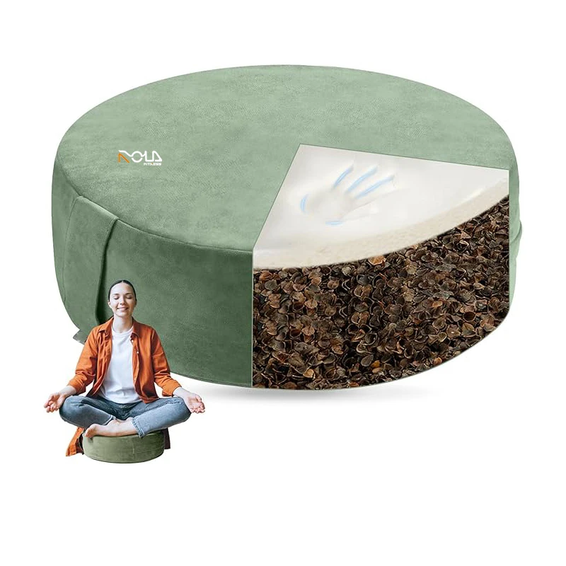 Экологичная подушка для йоги гречневая Бархатная моющиеся подушки медитации