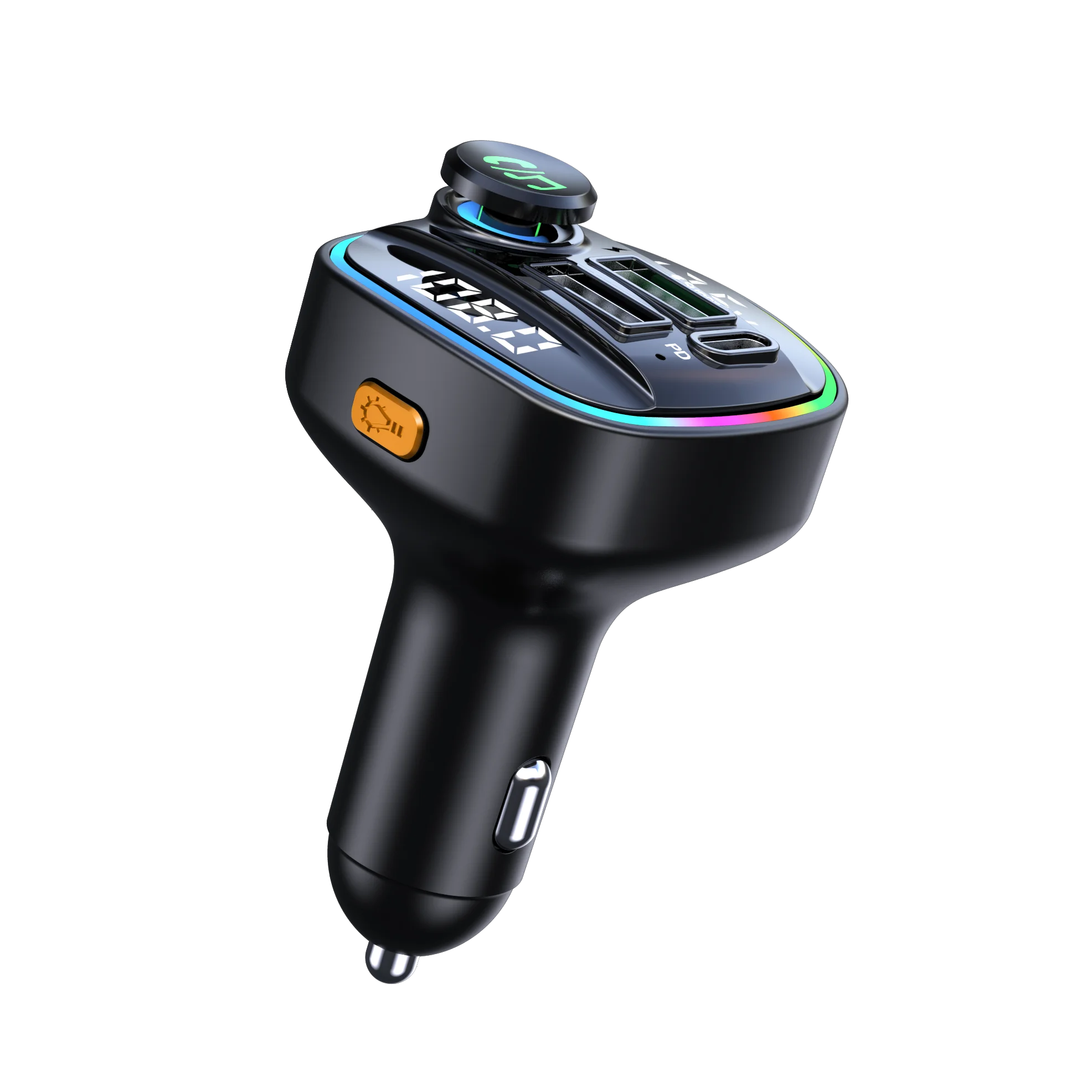 Amazon Hot C22 Car MP3 Player QC3.0 Automatic Power-Off Memory Dual USB Fast Charger FM Transmitter Car Charger