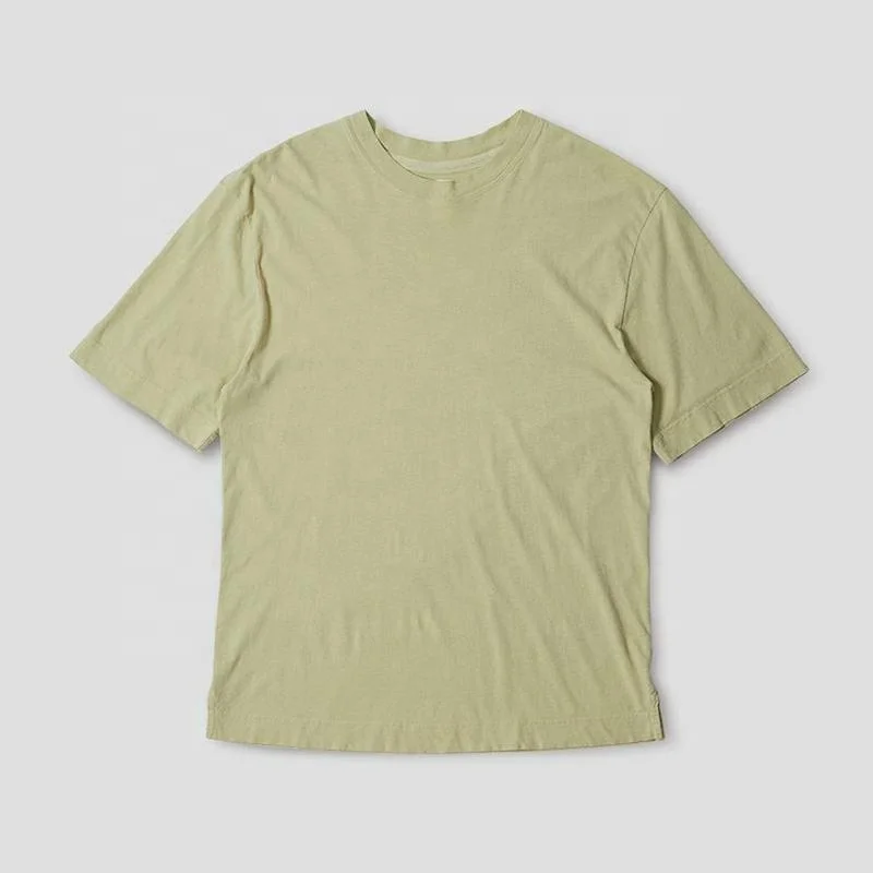 Mens Oversized Tshirt T Shirt Wholesale Custom Logo Eco Friendly Hemp 55% Hemp Round Neck Plain 45% Organic Cotton Jersey Blank