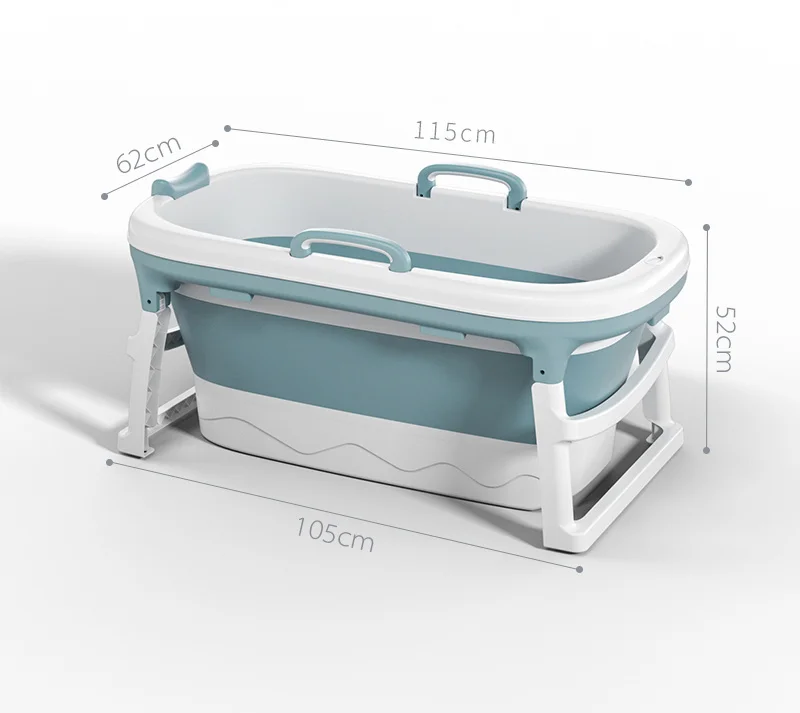 Small Bath Tub Portable Foldable Bathtub Baby without Massage Wheel for Kids Adult 1.15CM General Bath Barrel PP TPE Plastic