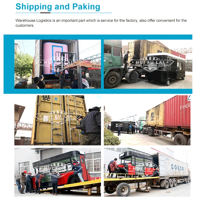 Customized Food Truck Rolling Cart Fast Food Snow Cone Trailer Food Cart Cooking Trailer Hamburger Carts