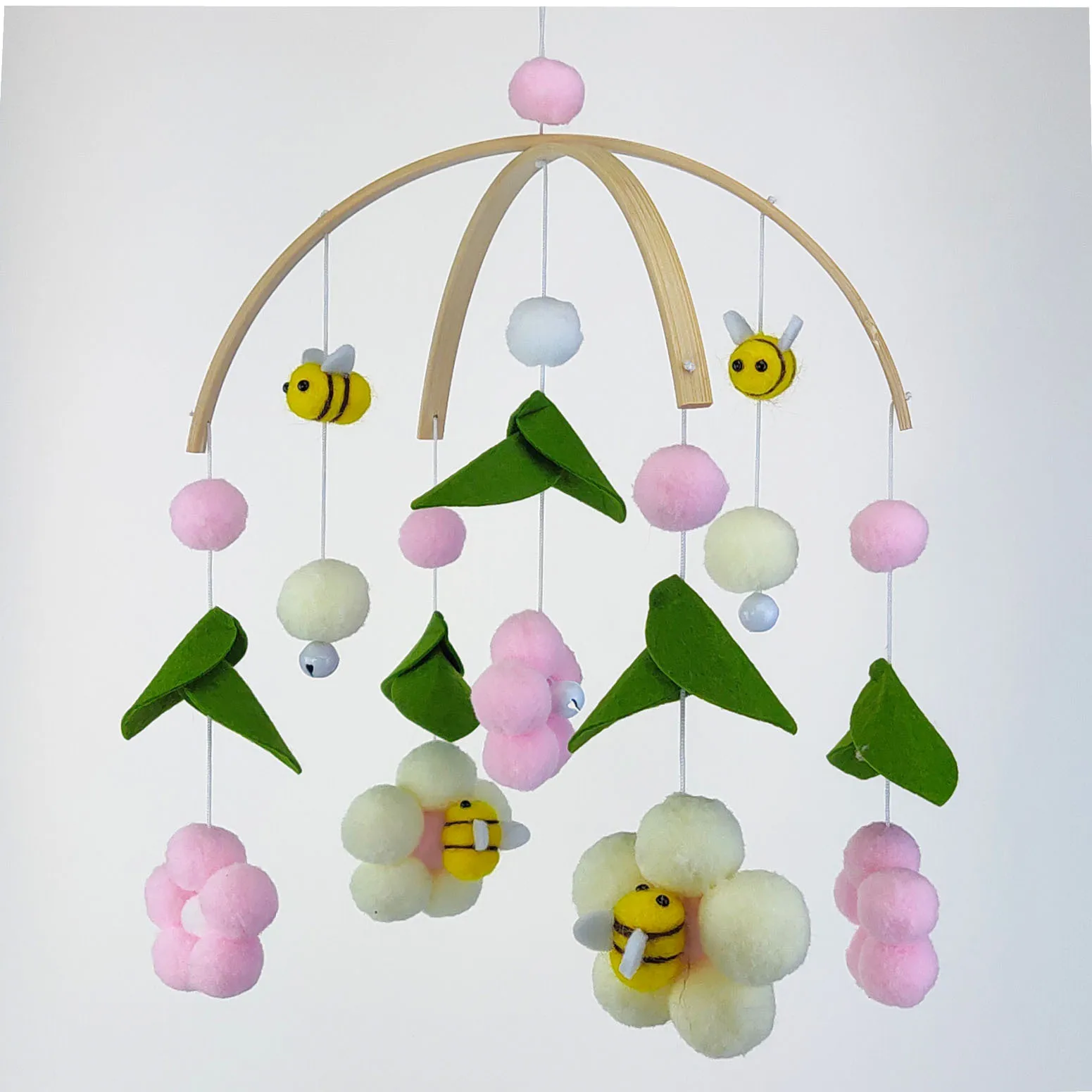 Bees & Flowers Felt Baby Mobile Baby Nursery Decor Crib/cot Hanging Mobile