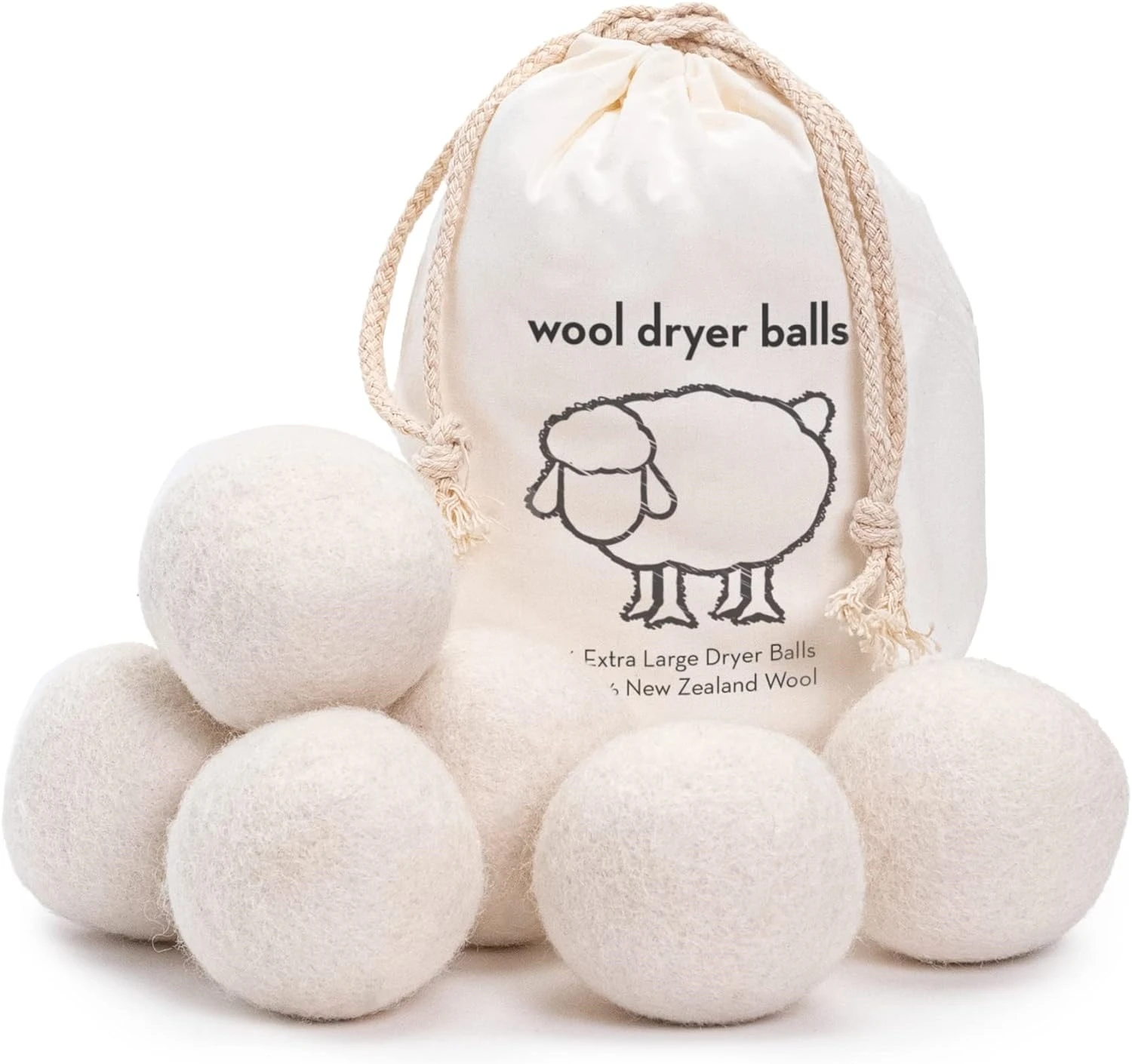 reusable wool dryer balls 100% wool lanudry drying felt soft balls for washing machine natural white organic wool dryer ball