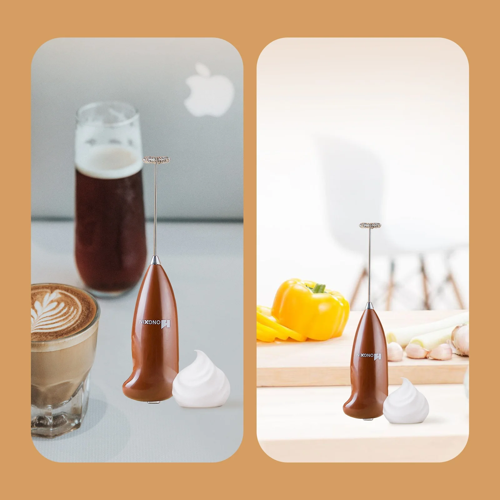 Electric Handheld mixer Single Spring automatic coffee  Whisk Milk Frother food mixer