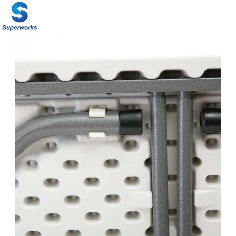 Folding Table, Indoor Outdoor Heavy Duty Portable Folding Square Plastic Dining Table w/Handle, Lock for Picnic, Party, Camping