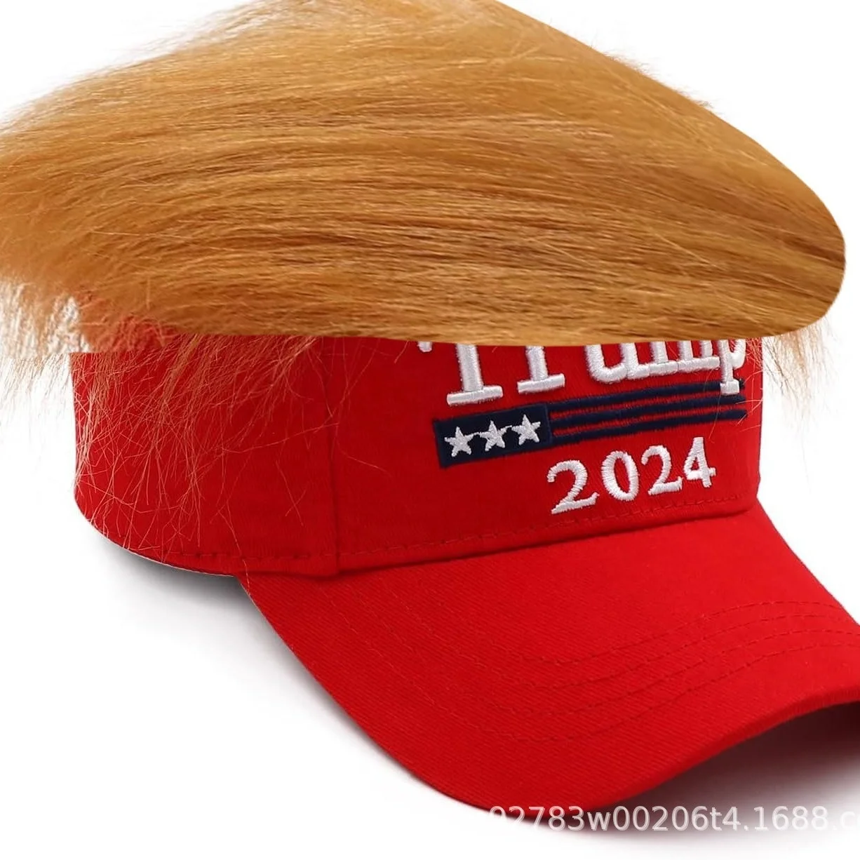 Wholesale Red Cotton Baseball Cap Wig Hats Cap For Men Women Embroidery  USA flag Letters 2024 MAGA Hat