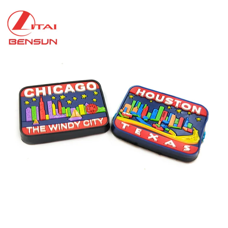 Manufactures Custom Cute 3D Silicon Refrigerator Magnet Tourist Souvenir Attraction Soft Rubber PVC Fridge Magnets