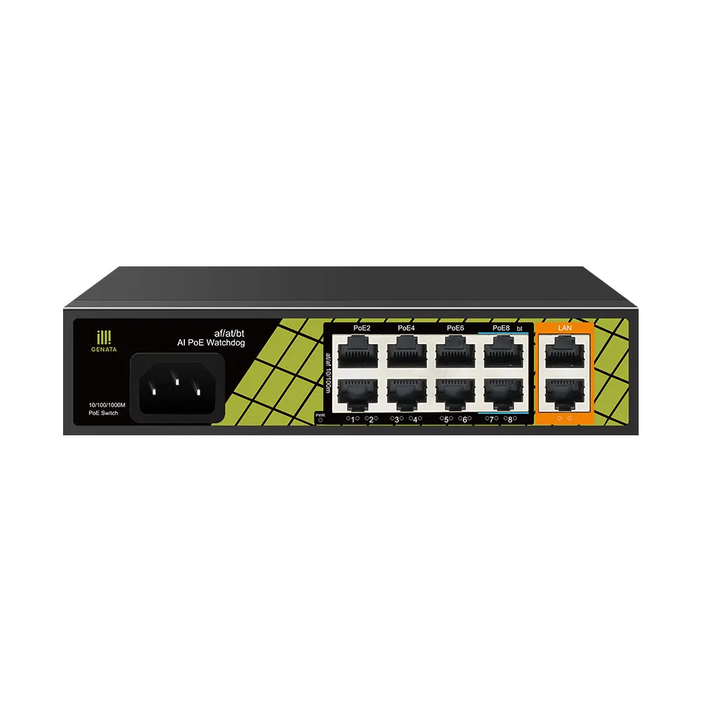 8 Port Power over Ethernet Switch  with BT Port and AI Watchdog