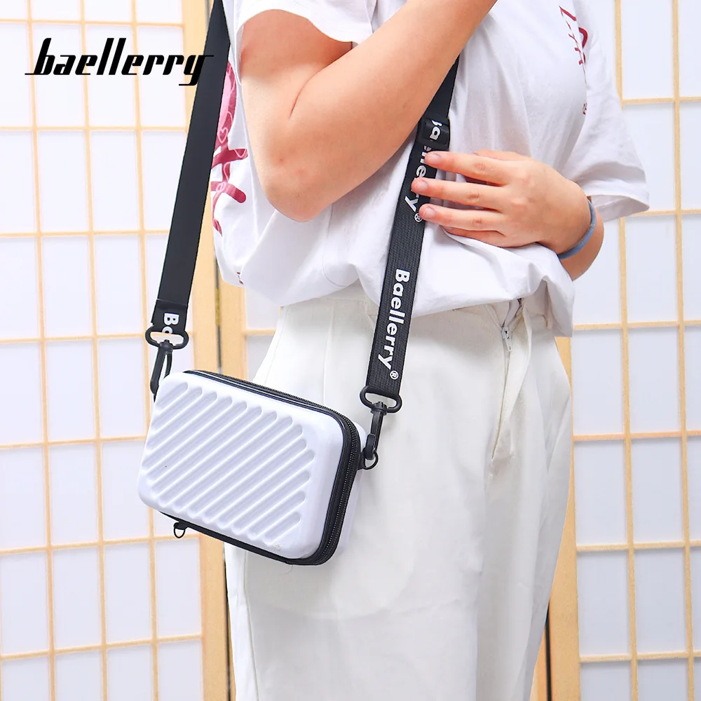 baellerry women fashion mini cell phone bag Suitcase Shape plastic hard shell makeup custom high quality crossbody bag for women