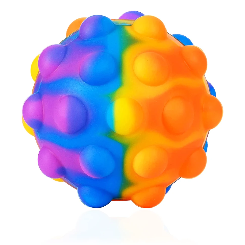 Fidget Ball 3d Squeeze Ball Fidget Toy Bpa Silicone Sensory Toys Squeeze Stress Fidget Toy 3d Push Bubble Ball