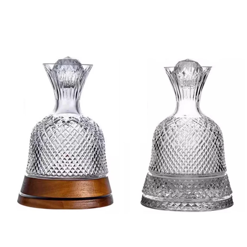 1100ml Creative Design Crystal Glass Rotary Whisky Wine Decanter Wine and Whiskey Decanters