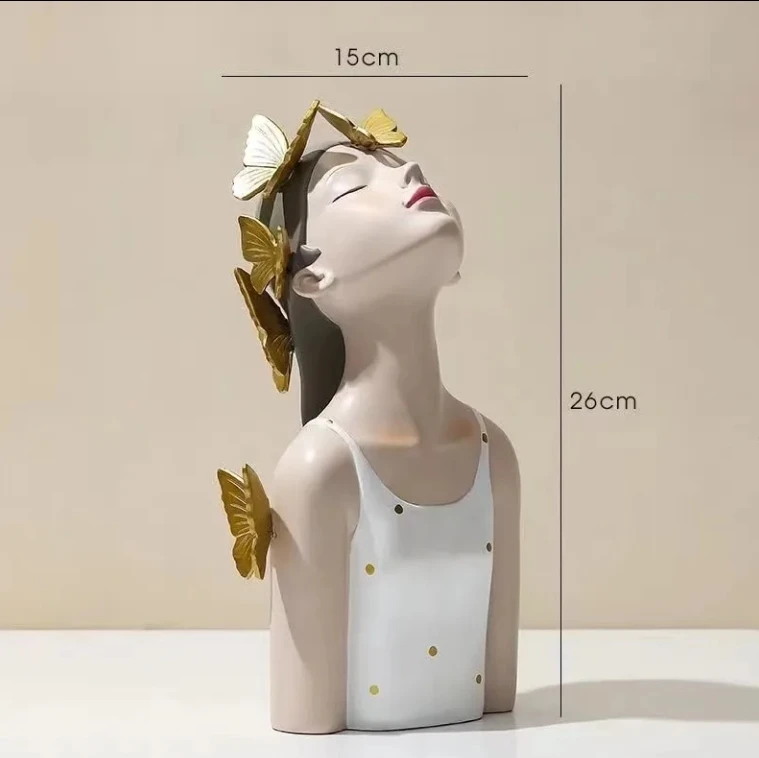 Home Living Room girl bust statue decor resin interior table statue accessories for the apartment