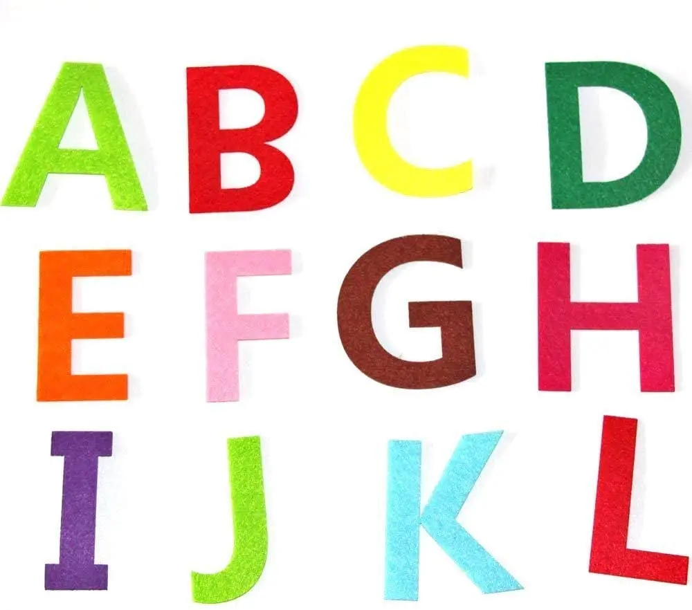 
wholesale Adhesive English chart die cut fabric letter stickers felt alphabet letter for diy craft educational montessori toy 