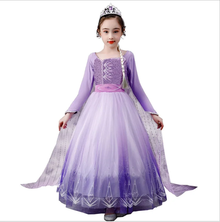 
Princess Elsa Girls Costume Cosplay Dress Birthday Outfit Cosplay Party Dresses 