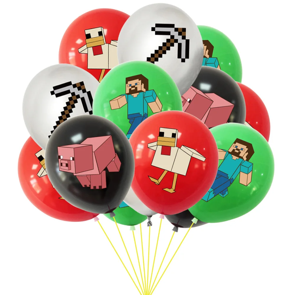 Тематический баннер My world, набор воздушных шаров, пиксельные топперы, игра для украшения дня рождения
