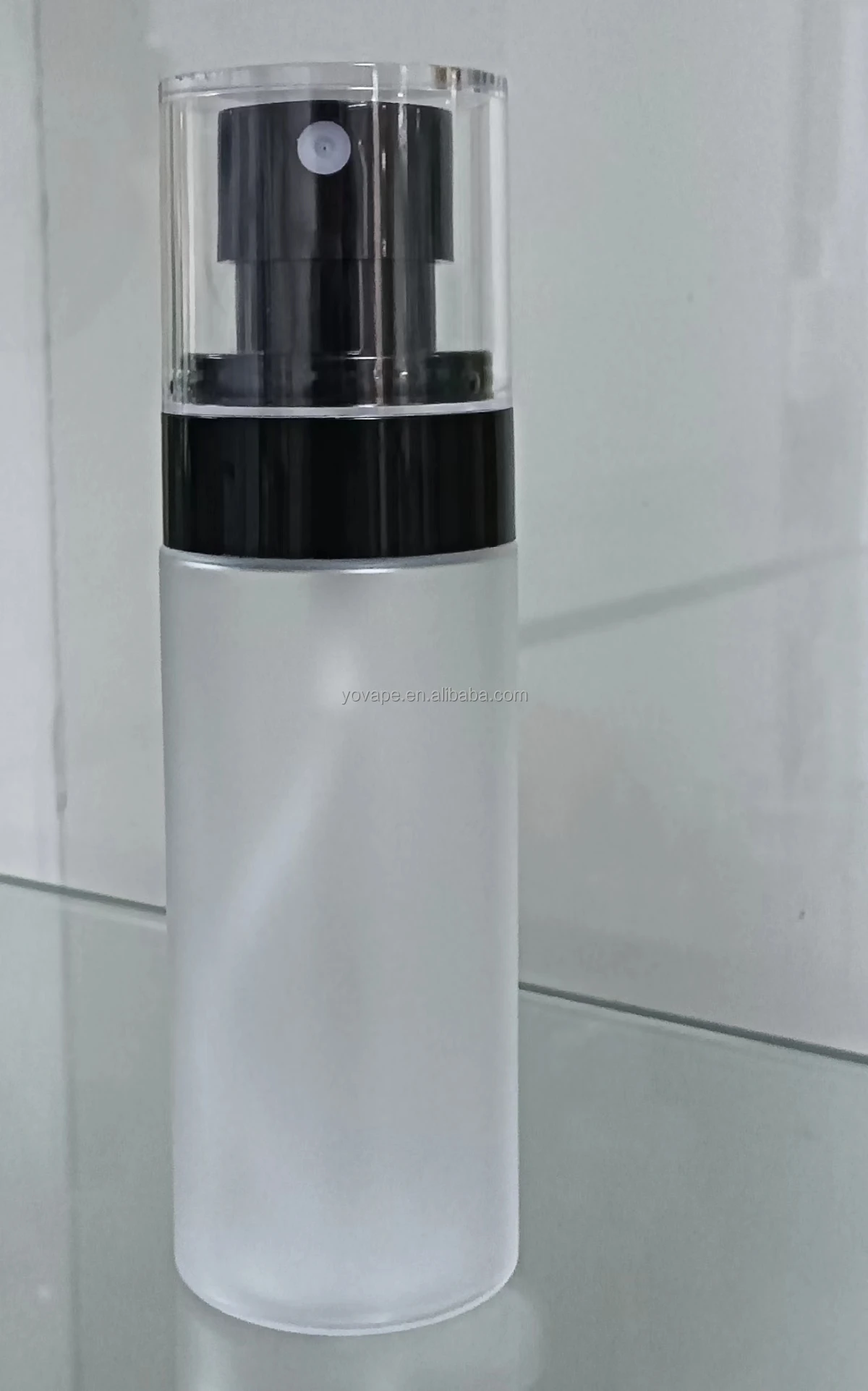 Custom 50ml 60ml 80 ml 100 ml 120ml fine mist clear pet plastic double wall spray lotion toner bottle with black pump
