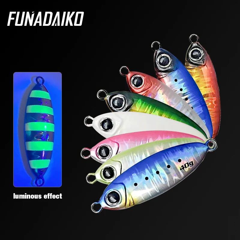 Рыболовная приманка FUNADAIKO свинцовая металлическая твердая искусственная для морской рыбалки оборудование джиггинга 40 г 60 80 130