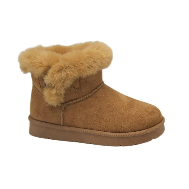 Warm fur suede boots for women and kids custom logo shoes