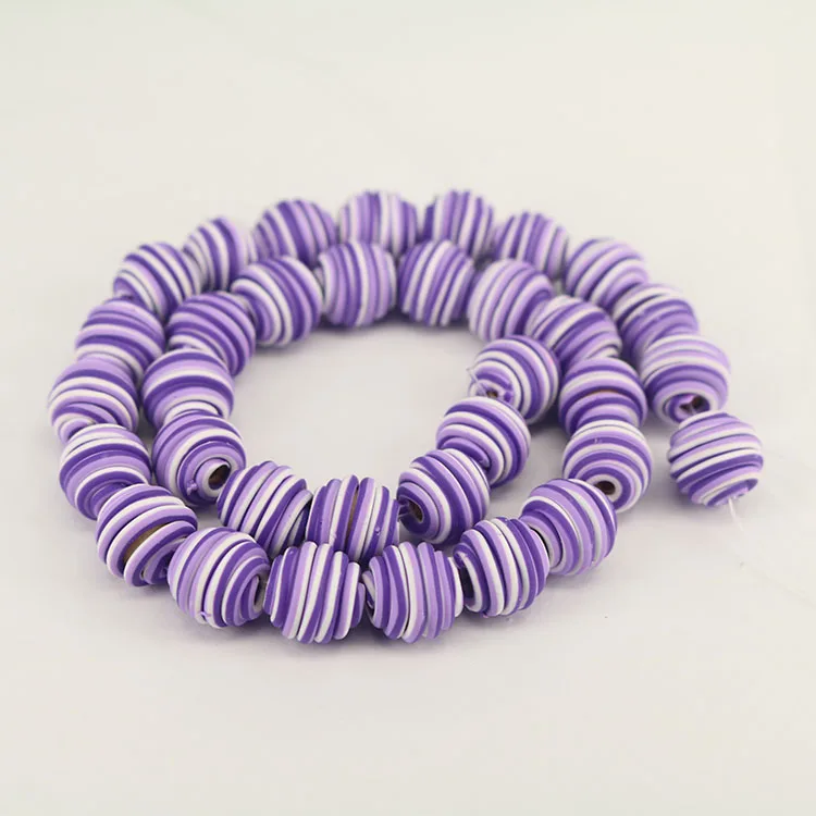 CC1867 Wholesale Multicolor Polymer Clay Swirl Round Jewelry Beads