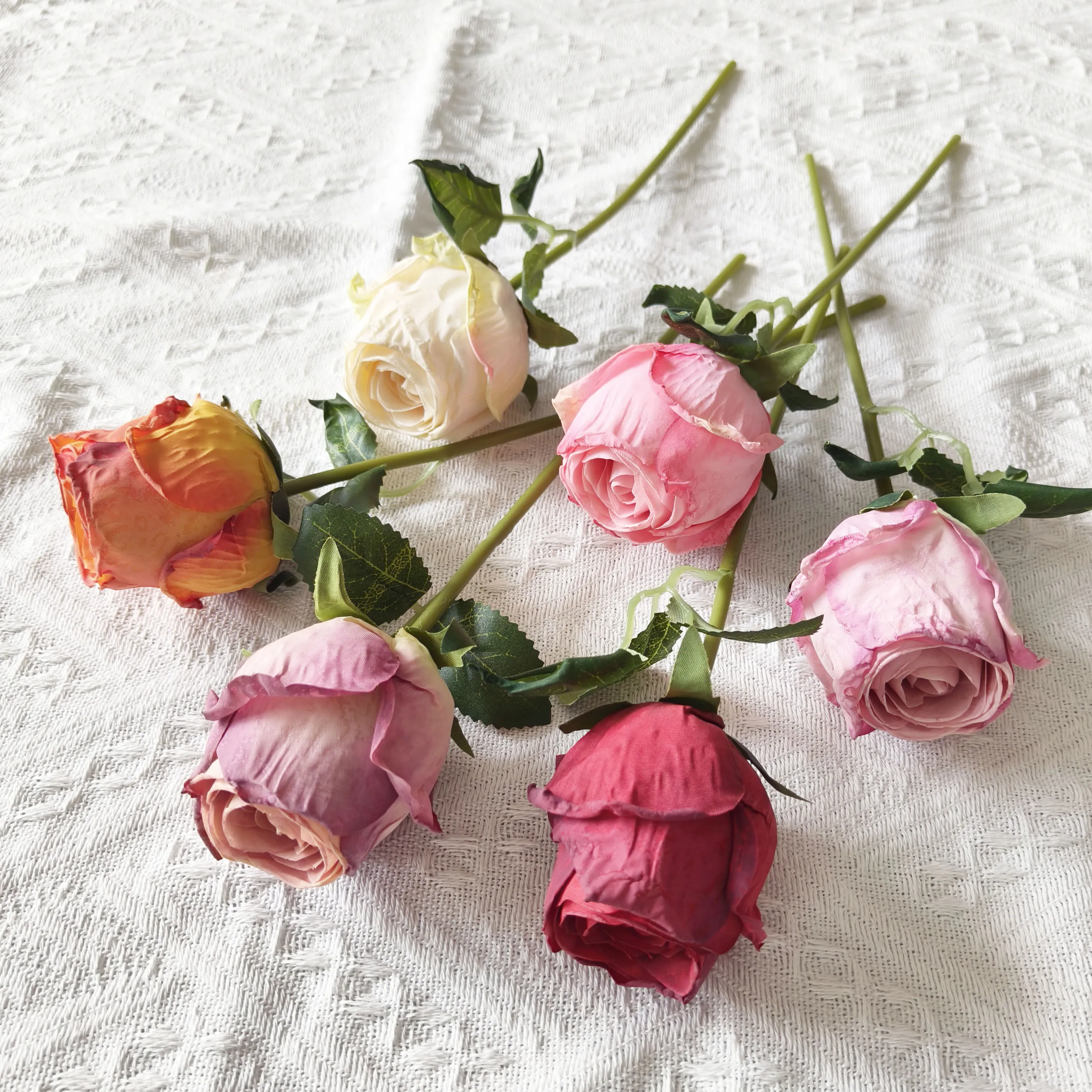 YIWAN big Single burned edge lover roses acacia rose Cheap Flowers for Home Wedding Decorative Flowers Hot Sale