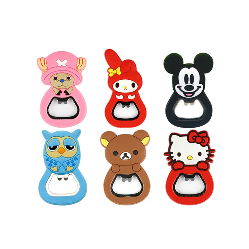 Silicon Refrigerator Magnet 3d Cartoon Character Soft Rubber Pvc Fridge Magnet Bottle Opener
