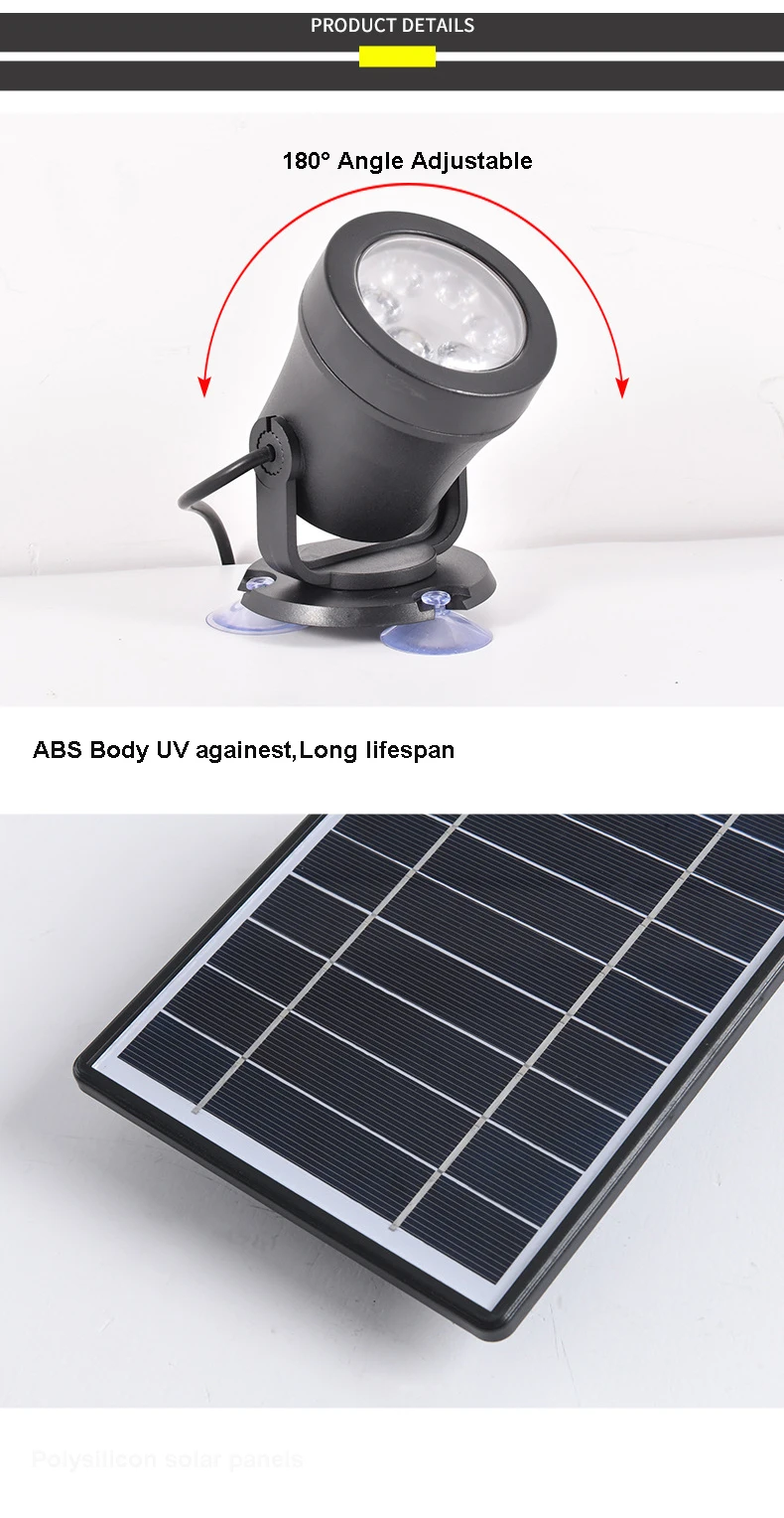 Outdoor Waterproof IP68 Solar LED Garden Light Spotlight Outdoor garden spike light RGB Color ABS Material CE RoHS