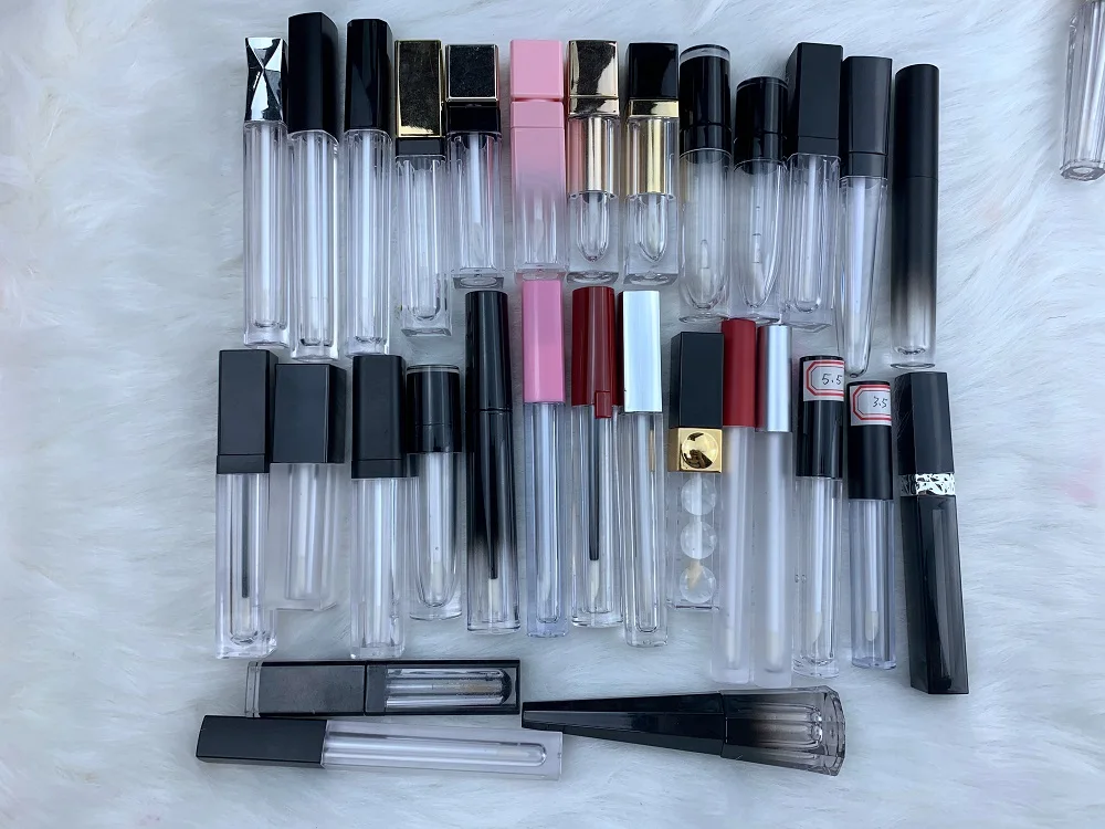 
custom 3.5ml 4ml 6ml frost clear cosmetic package lipstick lip gloss tube packaging container empty plastic bottle lipgloss tube 