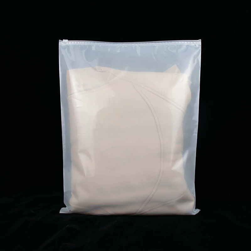 Custom logo printed Slide Ziplock Zipper Plastic Bag Clear Transparent Clothing Tshirt Poly Zip Bag