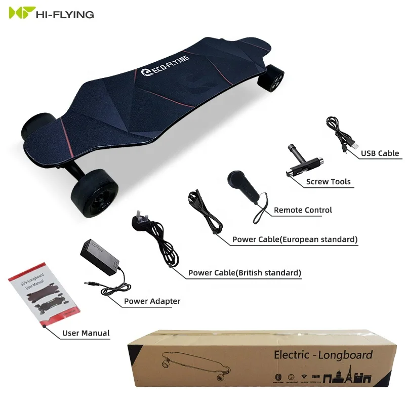 Outdoor sports maple longboard skate board 450w*2 longboard electric skateboards electric longboard