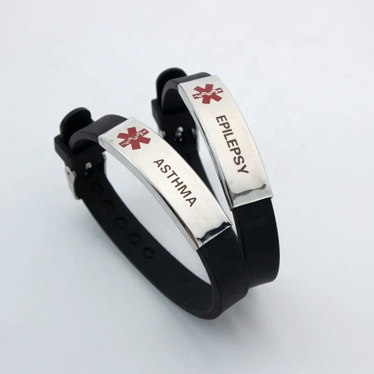 Fashion jewelry bracelets China Made Custom Logo Fashionable Wristband Silicone Bracelets Diabetes Bracelet
