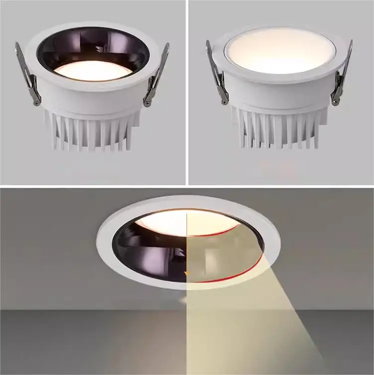 latest version full spectrum downlight eye protection led embedded ultra thin anti glare all aluminum no main lamp
