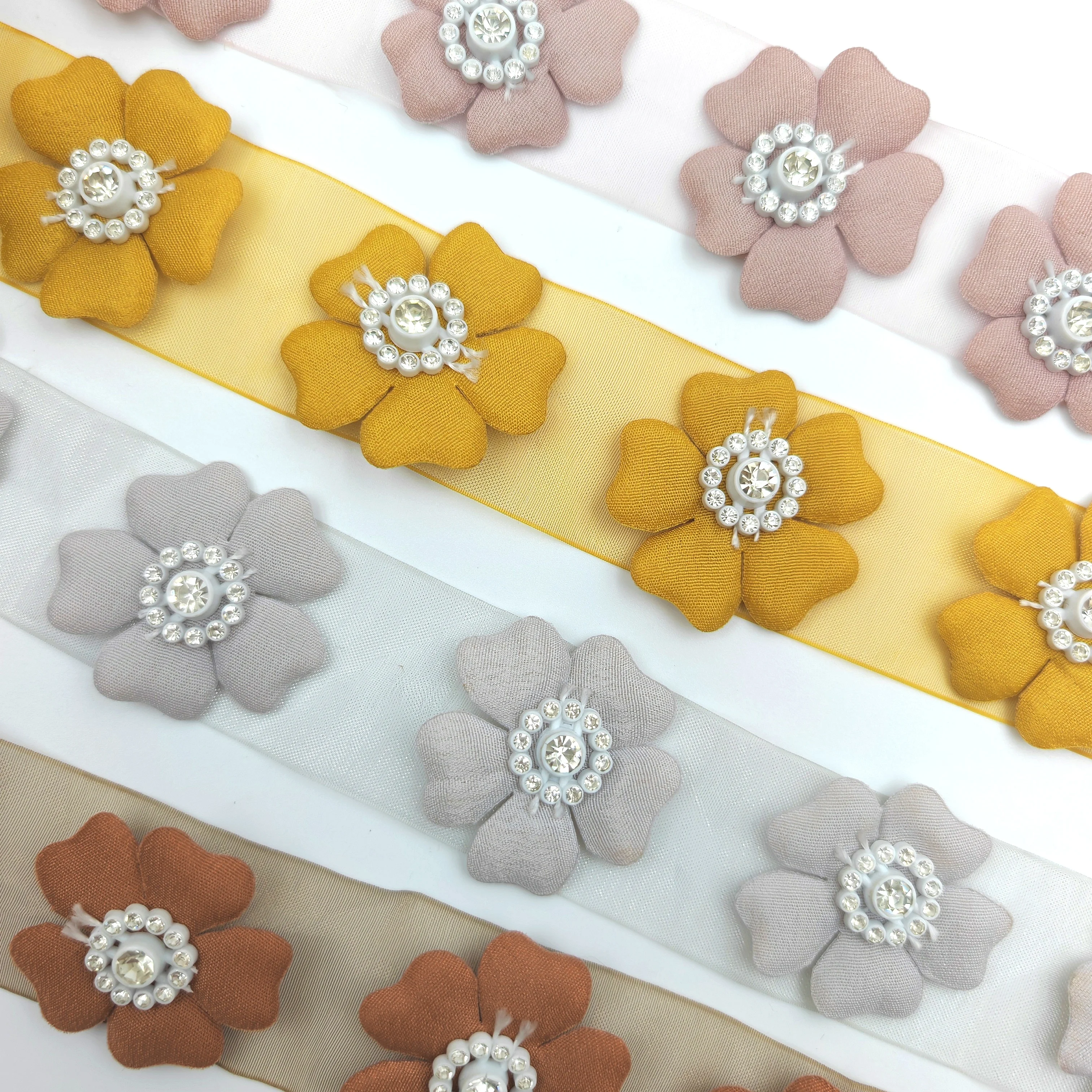 Multi Colors Lace Embroidery chemical trim 3D lace Cotton lace fashion for Decoration