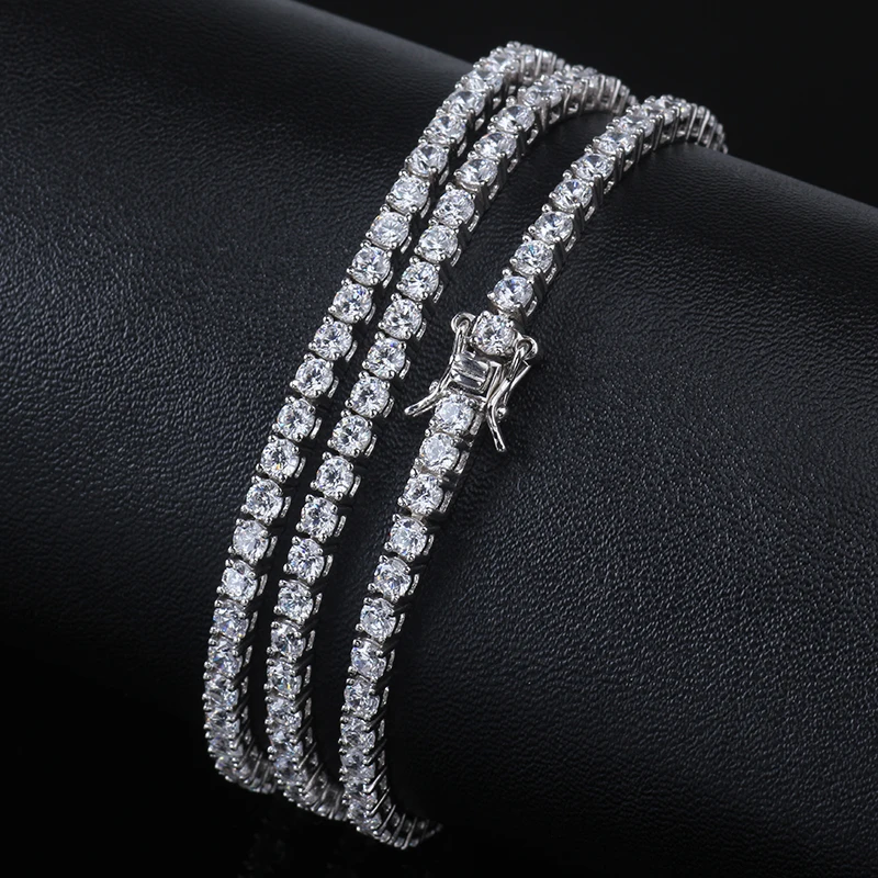 Starsgem 14k white solid gold white color moissanite tennis bracelet for gift