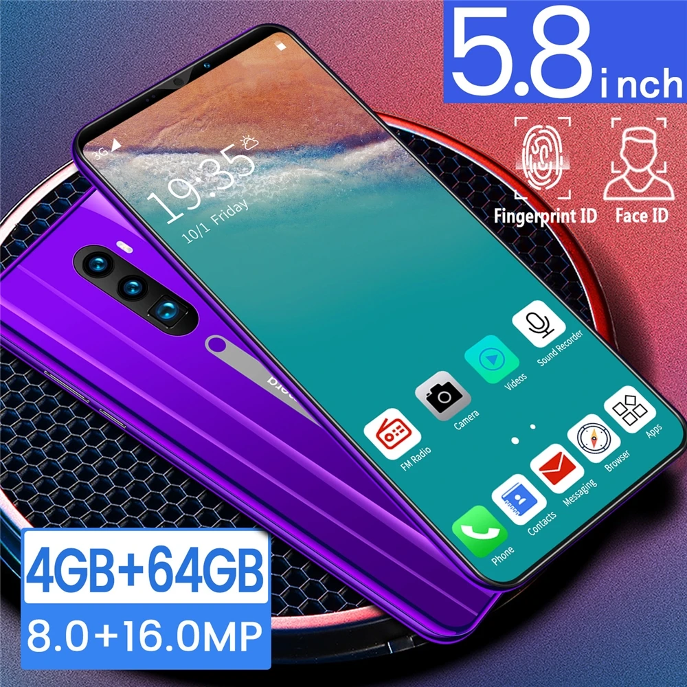 Hote Sale Global version Smartphone High quality Rino3 Pro mobile phones 3G 4G 5G 4+64GB Original Unlock Android