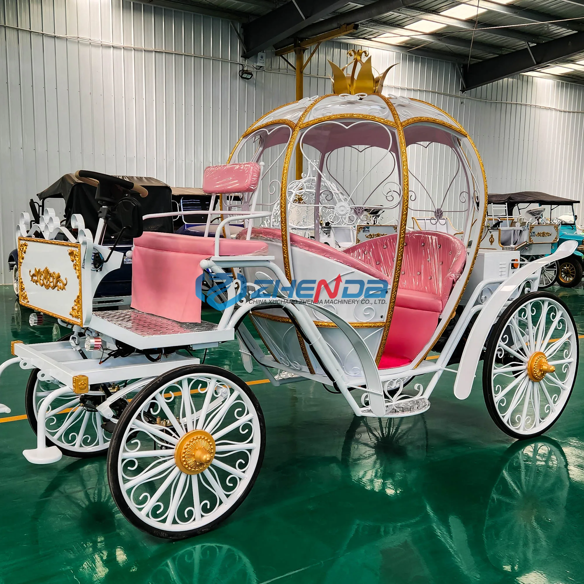 Cinderella Carriage Christmas Decoration Carriage Classical Pumpkin Horse Carriage Wedding Electric Cart