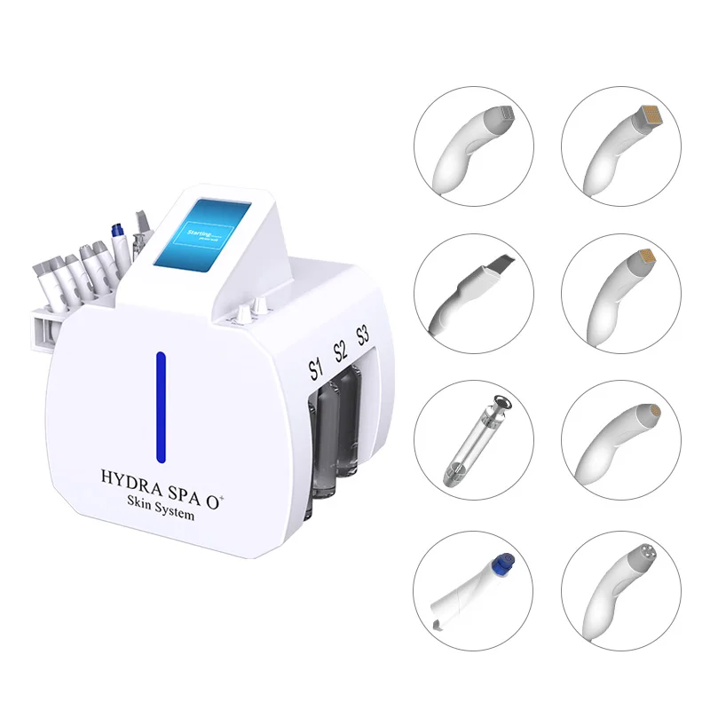 Multifunction 8 in 1 Hydradermabrasion RF Beauty machine  oxygen spray deep cleaning