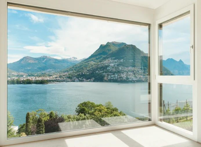 Minglei Large Glass Windows Big Picture Window Panoramic Window Thermal Break Aluminum Windows  Floor To Ceiling Fixed Window