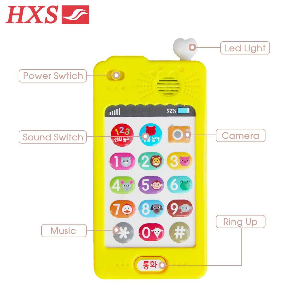 Factory Custom Baby Phone Toy Educational Learning Toy Mobile Phone Plastic Music Phone Toy With Light Flash