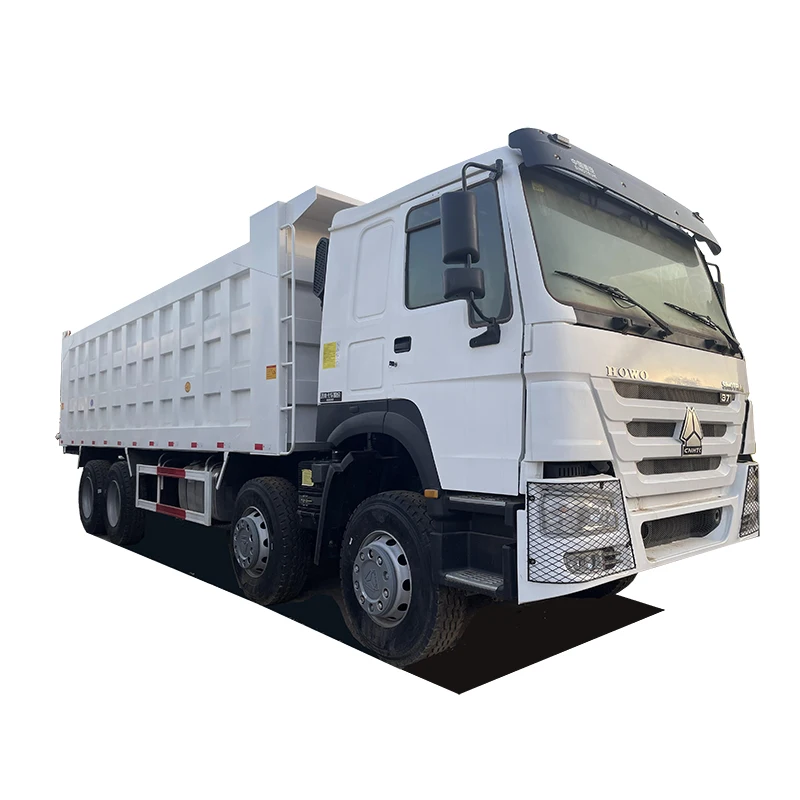 Cheap Price Heavy-duty HOWO 8*4 White Color Dump Truck With Front Top Lifting