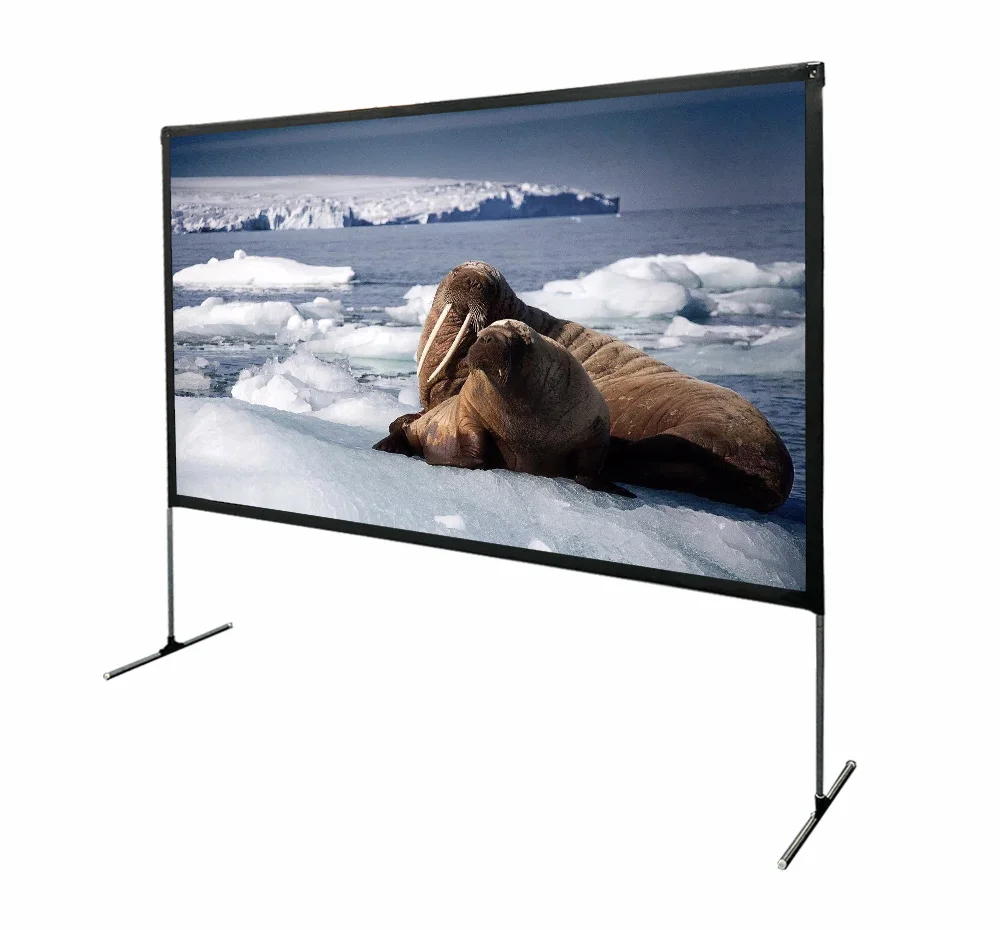 Проекционный экран с подставкой 80 дюймов портативный проекционный 16:9 HD для фильмов помещений и