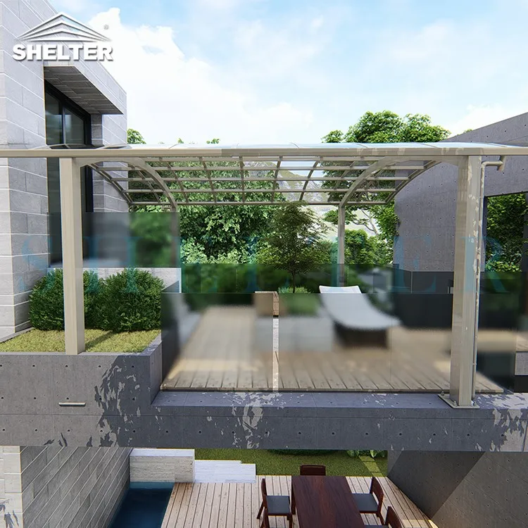 Freestanding Porch Polycarbonate Cover Modern Designs Aluminum Carport with Arched Roof