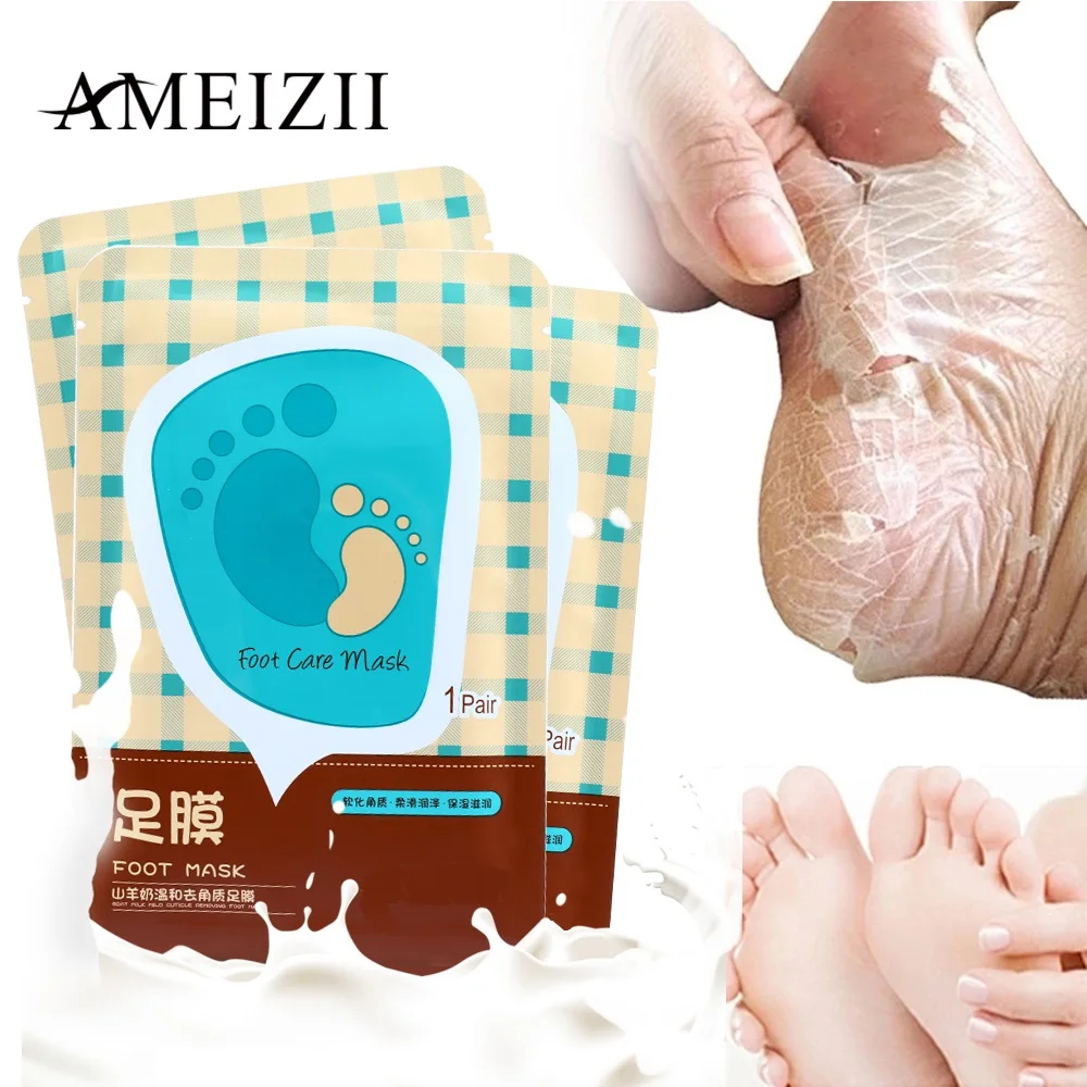 Private Label Goat Milk Foot Peel Mask Exfoliating Whitening Moisturizing Remove Callus And Dead Skin Feet Mask Cuidado de Pies